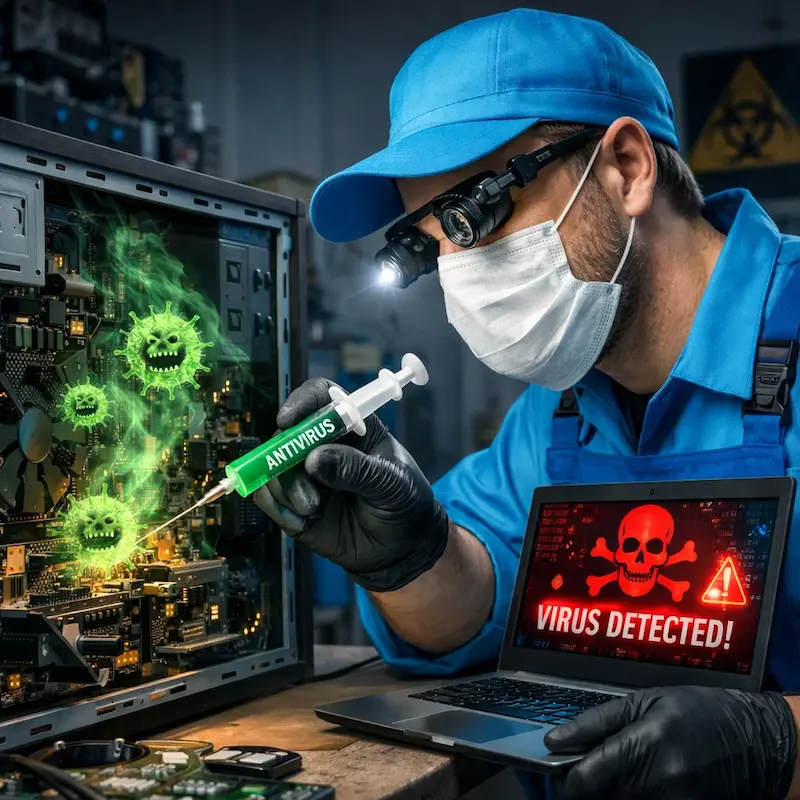 Лечение компьютера от вирусов в Копейске на дому